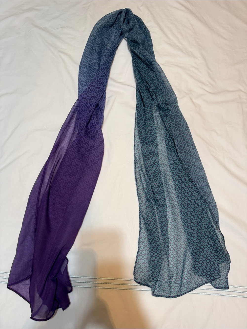 Lightweight Two-Tone Purple and Teal Scarf Alzheimer’s logo